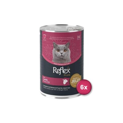 Reflex Plus Jöle İçinde Kuzu Etli Yetişkin Kedi Konservesi 400 gr x6