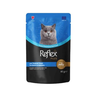 Reflex Plus Jöle İçinde Parça Ton ve Alabalıklı Kedi Konservesi 85 gr
