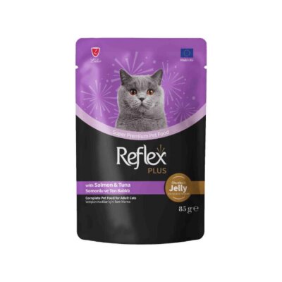Reflex Plus Jöle İçinde Somonlu ve Ton Balıklı Kedi Konservesi 85 gr