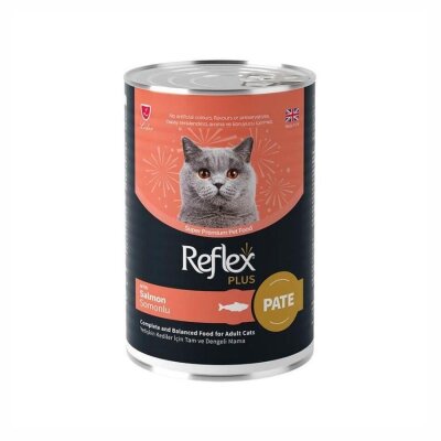 Reflex Plus Pate Somonlu Et Parçacıklı 395 gr Yetişkin Kedi Konservesi