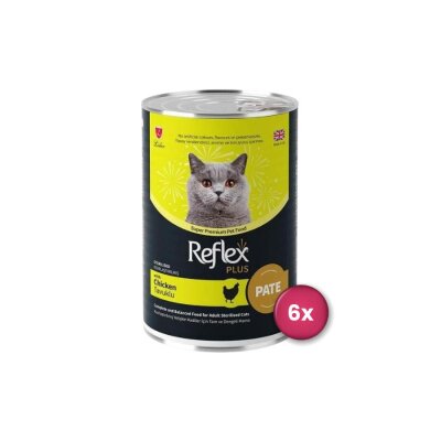 Reflex Plus Pate Et Parçacıklı Tavuklu Kısır Konservesi 395 gr x6