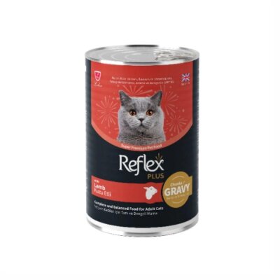 Reflex Plus Sosta Et Parçacıklı Kuzulu 400 gr Yetişkin Kedi Konservesi