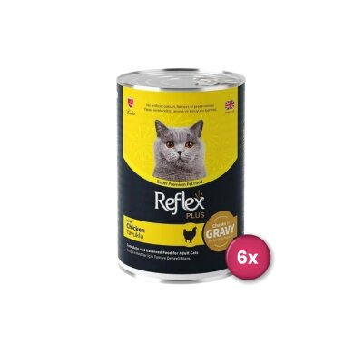 Reflex Plus Soslu Tavuklu Yetişkin Kedi Konservesi 400 gr x 6