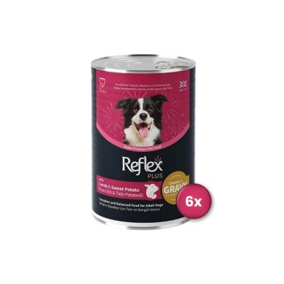 Reflex Plus Kuzu Etli Tatlı Patatesli Köpek Konservesi 6x400 gr