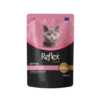 Reflex Plus Parça Kuzu Etli Sos İçinde Yavru Yaş Kedi Maması 85 gr