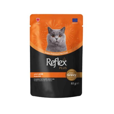 Reflex Plus Parça Kuzu Etli Sos İçinde Yetişkin Yaş Kedi Maması 85 gr