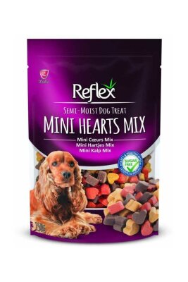 Reflex Plus Yarı Yumuşak Mini Kalp Mix Köpek Ödülü 150 gr