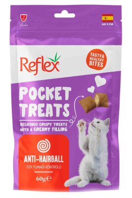 Reflex Pocket Treats Tüy Yumağı Kontrollü Kedi Ödülü 60 gr