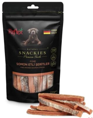 Reflex Snackies Füme Somonlu Köpek Ödülü Şeritleri 170 gr