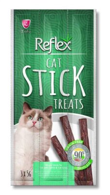 Reflex Kuzu Etli ve Kedi Çimli Kedi Ödül Çubukları 3x5 gr