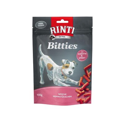 Rinti Extra Bitties Tahılsız Tavuk Ispanak Havuçlu Köpek Ödülü 100 gr