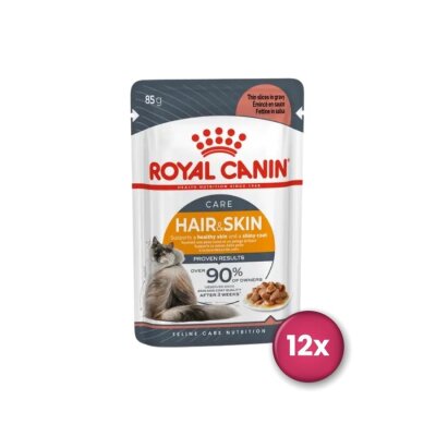 Soslu Yetişkin Yaş Kedi Maması, 85 gr x 12 (Hair & Skin)