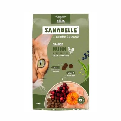 Sanabelle Tahılsız Tavuklu Büyük Irk Yetişkin Kedi Maması 8 kg