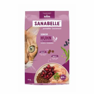 Sanabelle Kümes Hayvanlı Çiğnemesi Kolay Yaşlı Kedi Maması 8 kg