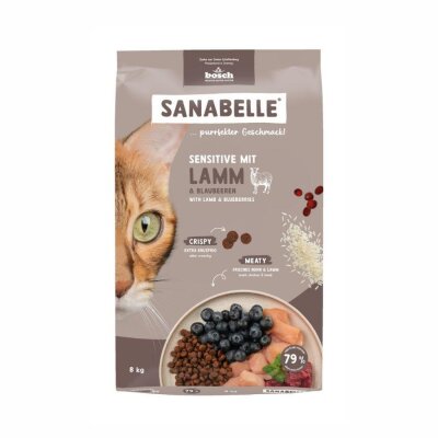 Sanabelle Sensitive Glütensiz Kuzu Etli Yetişkin Kedi Maması 8 kg