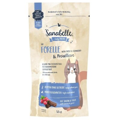 Sanabelle Tahılsız Alabalık ve Kızılcıklı Yumuşak Kedi Ödülü 55 gr