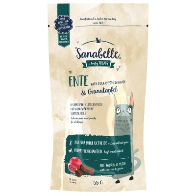 Sanabelle Snack Tahılsız Ördekli ve Narlı Yumuşak Kedi Ödülü 55 gr
