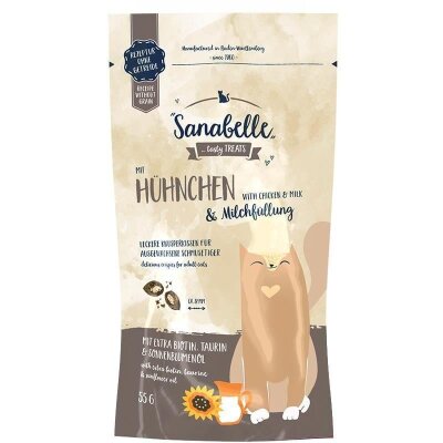 Sanabelle Tahılsız Tavuklu ve Süt Dolgulu Kedi Ödülü 55 gr