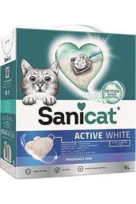 Sanicat Kokusuz Topaklanan Beyaz Bentonit Kedi Kumu 6 L
