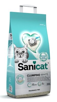 Sanicat Koku Kontrollü Topaklanan Beyaz Bentonit Kedi Kumu 20 L