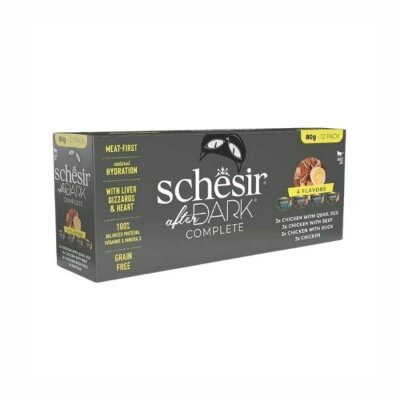 Schesir After Dark Et Suyunda Karışık Kedi Konservesi 12 x 80 gr