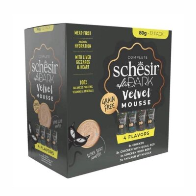 Schesir After Dark Karışık Mousse Yetişkin Kedi Konservesi 80 gr x 12