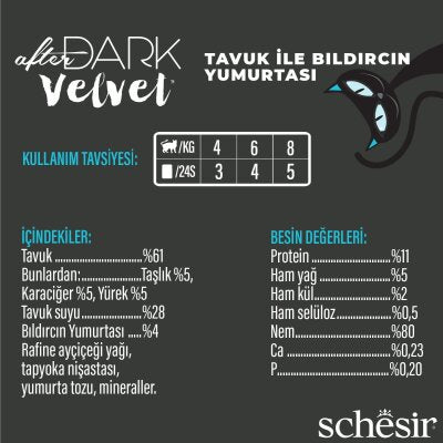 Schesir After Dark Mousse Tavuk ve Bıldırcın Yumurtalı Yaş Mama 80 gr