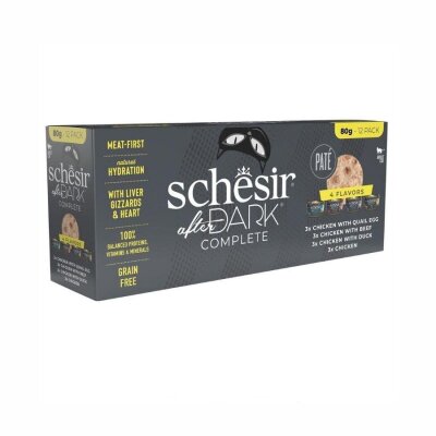 Schesir After Dark Et Suyunda Karışık Pate Konserve 12 x 80 gr
