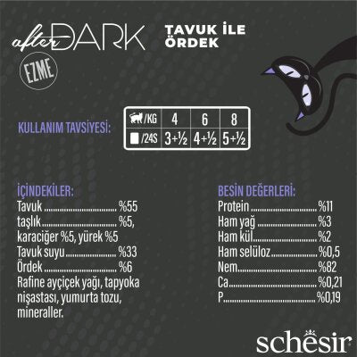 Schesir After Dark Pate Tavuk ve Ördek Etli Kedi Konservesi 80 gr