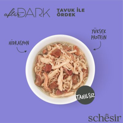 Schesir After Dark Soslu Tavuk ve Ördek Etli Kedi Konservesi 80 gr