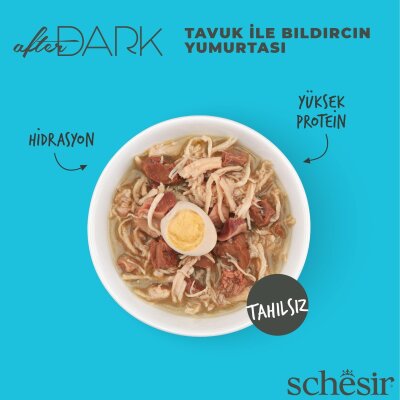 Schesir After Dark Tavuk ve Bıldırcın Yumurtalı Kedi Konservesi 80 gr