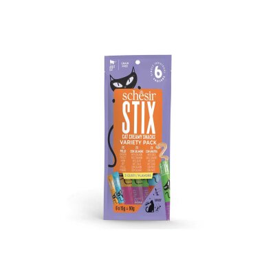 Schesir Cat Stix Tavuk Somon Ördekli Sıvı Krema Kedi Ödülü 6 x 15 gr