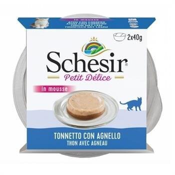 Schesir Ton ve Kuzulu Mousse Kedi Yaş Maması 2x40 gr