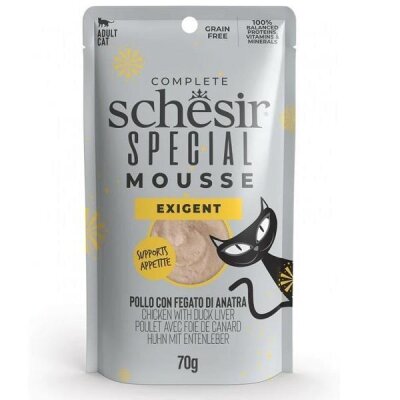 Schesir Tahılsız Tavuklu ve Ördekli Yetişkin Kedi Konservesi 80 g