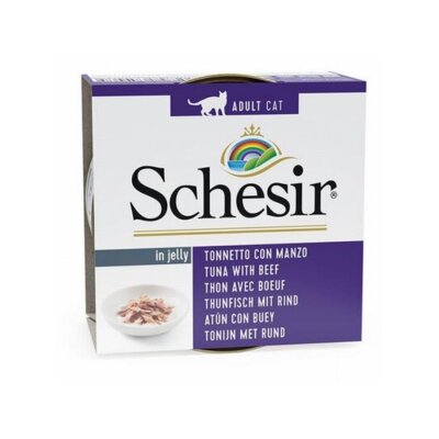 Schesir Jöle İçinde Ton Balıklı Sığır Etli Kedi Konservesi 85 gr