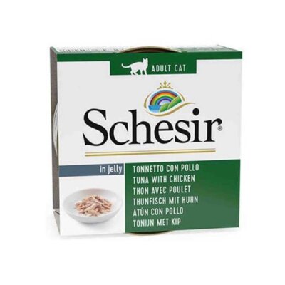 Schesir Jelli Ton Balıklı ve Tavuklu Yetişkin Kedi Konservesi 85 gr