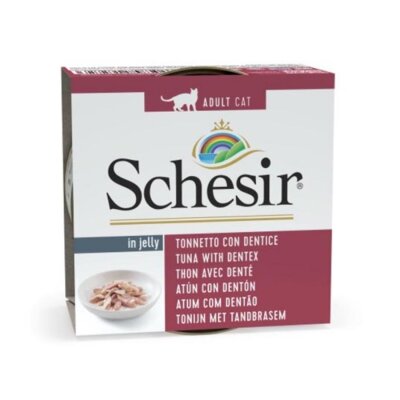 Schesir Jöleli Ton ve Sinarit Balıklı Yetişkin Kedi Konservesi 85 gr