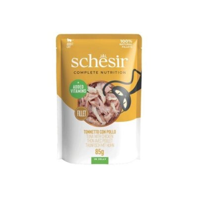 Schesir Jöleli Ton Balıklı ve Tavuklu Yetişkin Kedi Konservesi 85 g