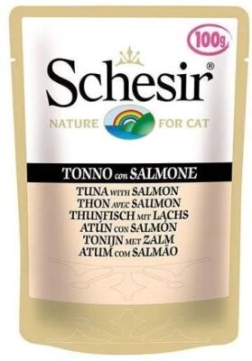 Schesir Jelly Pouch Ton Balıklı ve Somonlu Yaş Kedi Maması 100 gr