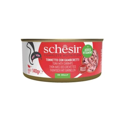 Schesir Jöleli Ton Balığı-Karidesli Yetişkin Kedi Konservesi 140 gr