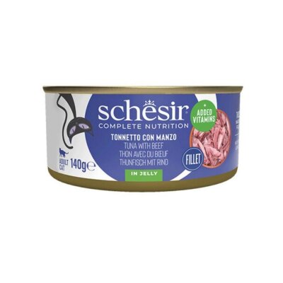 Schesir Jöleli Ton Balığı ve Dana Etli Yetişkin Kedi Konservesi 140 gr