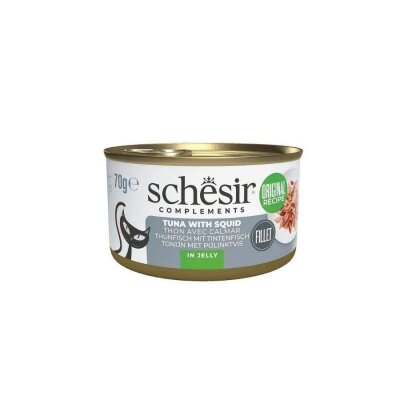 Schesir Jölede Ton Balıklı ve Kalamarlı Doğal Kedi Konservesi 70 gr