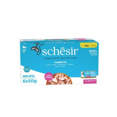 Schesir Pişirme Suyunda Ton Balıklı Doğal Kedi Konservesi 6x50 gr