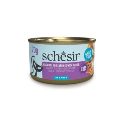 Schesir Soslu Uskumru-Sardalyalı Yetişkin Kedi Konservesi 70 gr