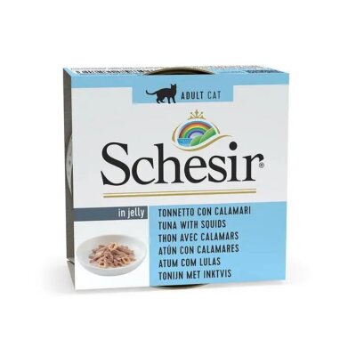 Schesir Ton Balıklı ve Kalamarlı Yetişkin Yaş Kedi Maması 85 gr
