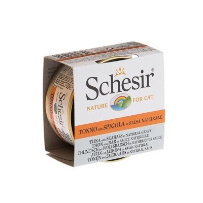 Schesir Soslu Ton Balığı-Levrekli Yetişkin Kedi Konservesi 70 gr
