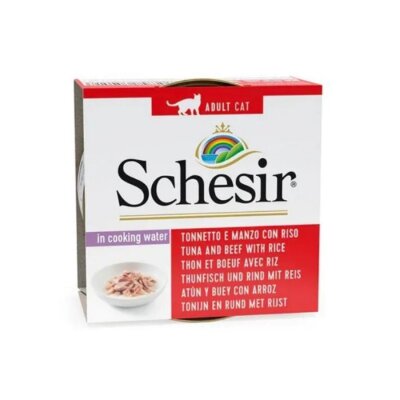 Schesir Ton Balıklı Sığır Etli Pirinçli Kedi Konservesi 85 gr