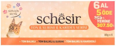 Schesir Ton Surimi ve Karidesli Jöleli Kedi Konservesi 85 gr