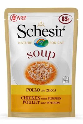 Schesir Tavuklu ve Bal Kabaklı Tamamlayıcı Kedi Çorbası 85 gr