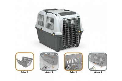 Skudo Lata 4 Kedi Köpek Taşıma Kafesi Uçuş Güvenlik Seti